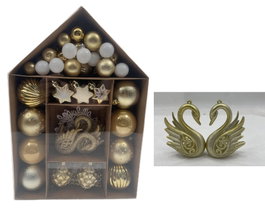 DKD Home Decor Set de 70 Bolas de Decoración Doradas PE