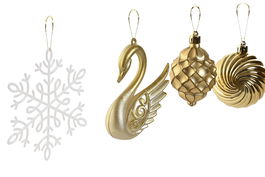 DKD Home Decor Bola Decoración Navidad Moderna Set 70 Dorado 28 x 7 x 40 cm