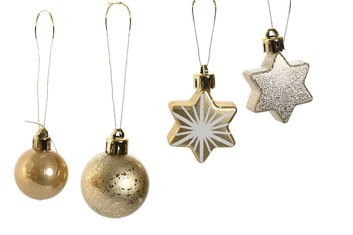 DKD Home Decor Bola Decoración Navidad Moderna Set 70 Dorado 28 x 7 x 40 cm