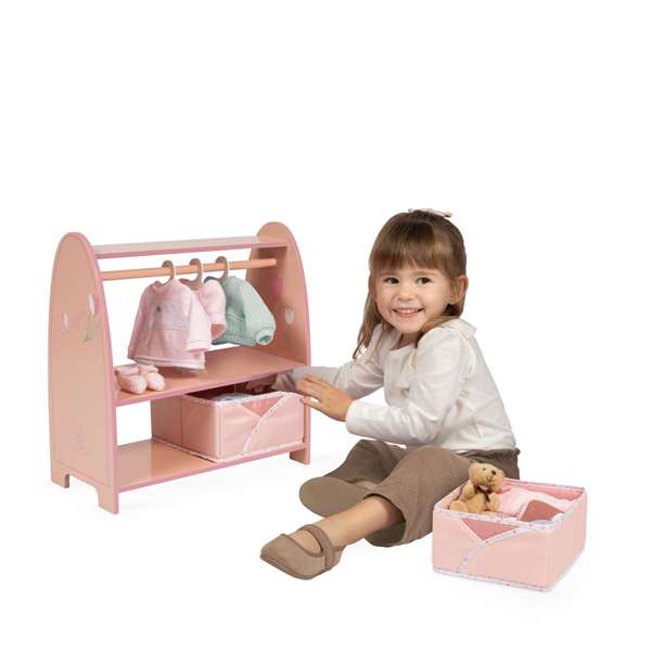 Decuevas Armario Abierto de Juguete Madera Tulipe, Metal, Plástico y Poliéster, 4x22x21 cm, Recomendado +3 años