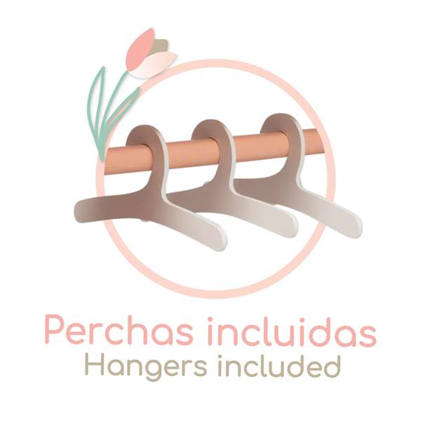 Decuevas Armario Abierto de Juguete Madera Tulipe, Metal, Plástico y Poliéster, 4x22x21 cm, Recomendado +3 años