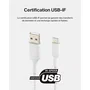 Belkin Cable BoostCharge USB-A a USB-C Trenzado 3 m Blanco
