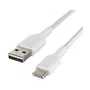 Belkin Cable BoostCharge USB-A a USB-C Trenzado 3 m Blanco
