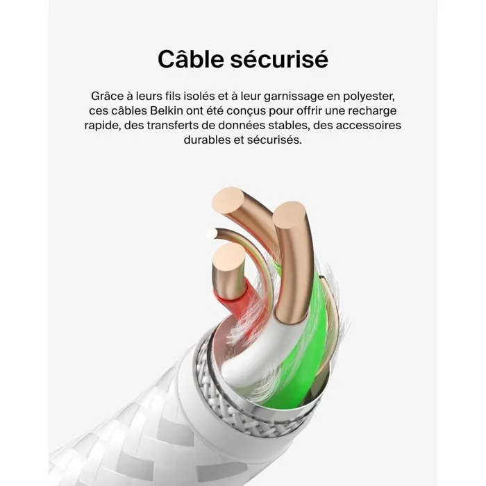 Belkin Cable BoostCharge USB-A a USB-C Trenzado 3 m Blanco Belkin Cable BoostCharge USB-A a USB-C Trenzado 3 m Blanco