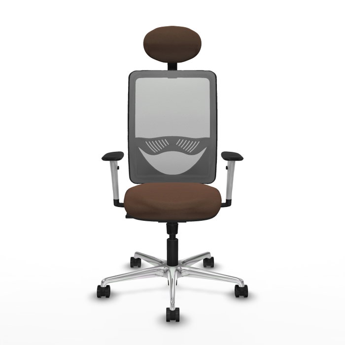 PIQUERAS Y CRESPO Silla de oficina Zulema con mecanismo Sincro, tela marrón y malla gris PIQUERAS Y CRESPO Silla de oficina Zulema con mecanismo Sincro, tela marrón y malla gris