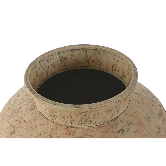 DKD Home Decor Jarrón de Metal Crema 33x33x38 cm DKD Home Decor Jarrón de Metal Crema 33x33x38 cm