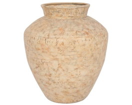 DKD Home Decor Jarrón de Metal Crema 33x33x38 cm