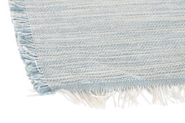 DKD Home Decor Salvamanteles Individuales de Algodón Reciclado, Azul y Blanco, Pack de 6