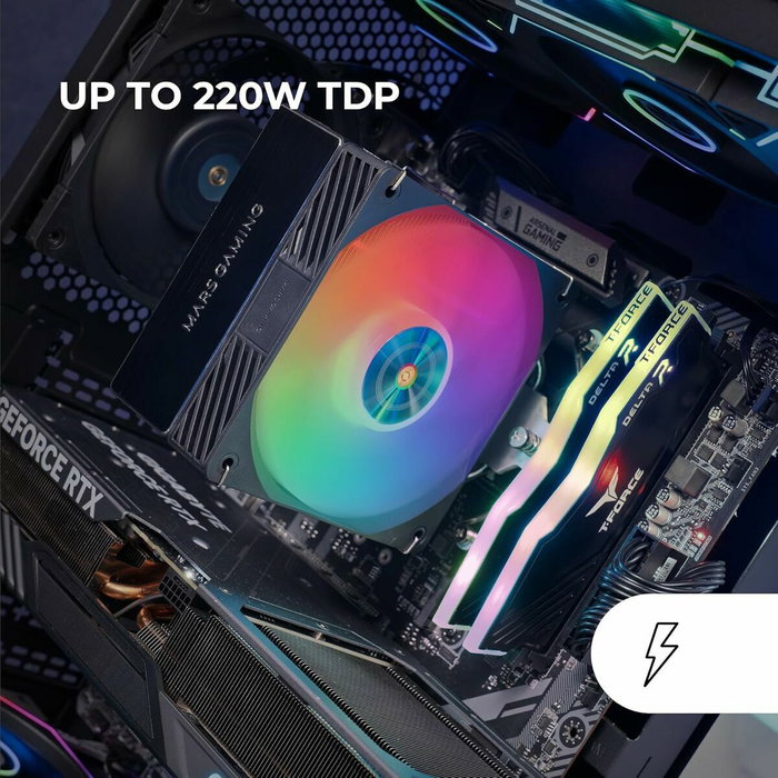 Mars Gaming MCPU-X4ARGB Disipador CPU ARGB 220W TDP Negro