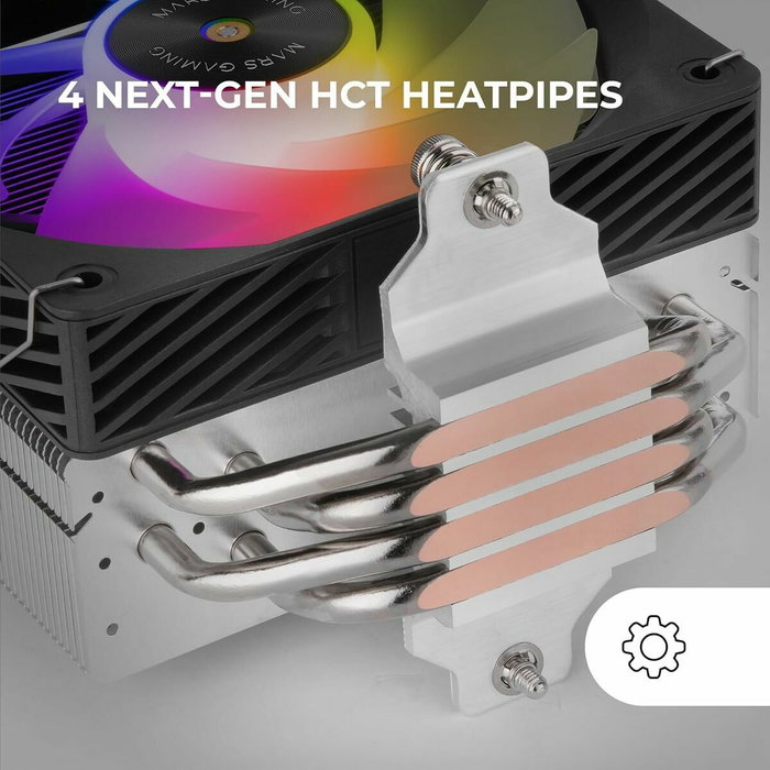Mars Gaming MCPU-X4ARGB Disipador CPU ARGB 220W TDP Negro