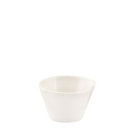 Summa Salsera Rallada de Porcelana, Color Marfil, Diámetro 6 cm, Alto 3 cm (Set de 6)