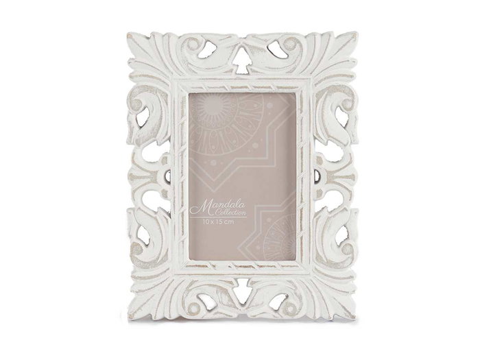 Giftdecor Portafoto de Madera Calado Blanco para Foto 10x15 cm - Marco de Eucalipto 18.5x23x1.3 cm, Ideal para Regalo (Set de 12)