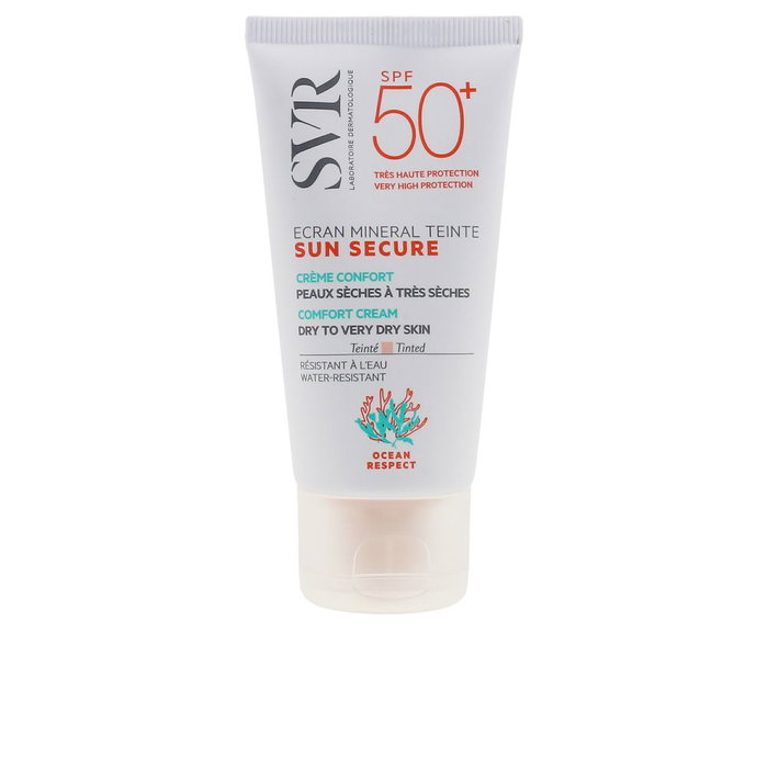 SVR SUN SECURE ecran mineral teinte peaux sèches SPF50+ 60 gr - Protector Solar Facial Minéral con Color para Pieles Secas