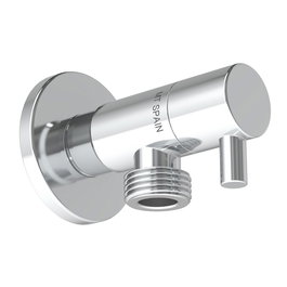 MTS Silver Series - Válvula Escuadra Modelo Deco, Mando Redondo, 1/4 Vuelta, Cierre Cerámico, Latón Cromado, 1/2" x 3/8" Pulg, Silver