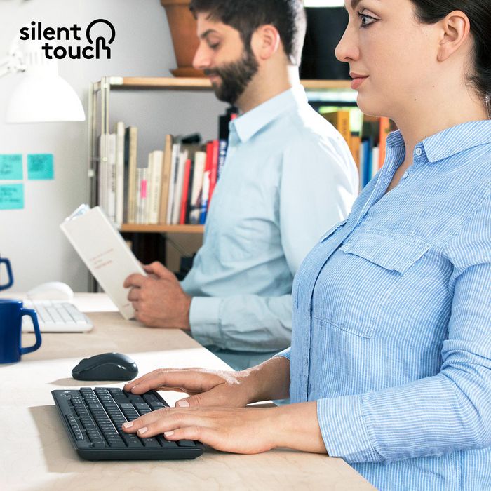 Logitech Combo Inalámbrico Silencioso MK295, Teclado y Ratón, Tecnología SilentTouch, Español