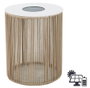 DKD Home Decor Mesita Auxiliar Solar de Acero y Ratán Sintético