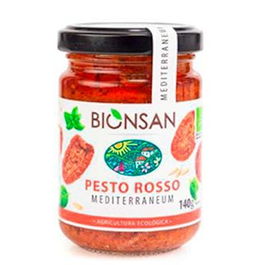 BIONSAN Pesto Rosso con Piñones Eco 140Gr