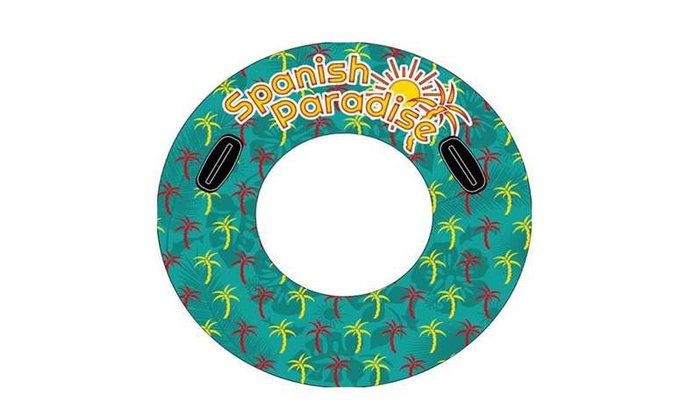 Creaciones Llopis Flotador Rueda con Asas Palmeras 100 cm Creaciones Llopis Flotador Rueda con Asas Palmeras 100 cm