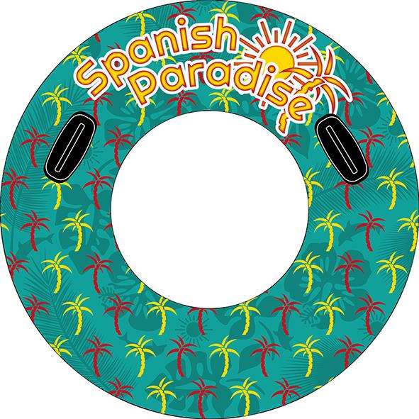 Creaciones Llopis Flotador Rueda con Asas Palmeras 100 cm Creaciones Llopis Flotador Rueda con Asas Palmeras 100 cm