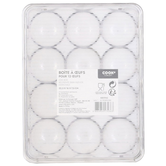 Cook Concept Huevera para Nevera 12 Huevos Cook Concept Huevera para Nevera 12 Huevos
