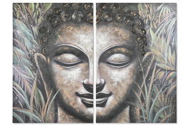 DKD Home Decor Cuadro Oriental Verde Gris Set de 2 3 x 120 x 160 cm