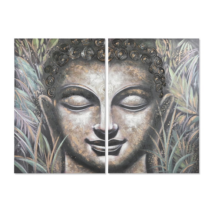 DKD Home Decor Set de 2 Cuadros de Lienzo y MDF Buda 160x120 cm DKD Home Decor Set de 2 Cuadros de Lienzo y MDF Buda 160x120 cm
