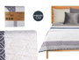 Giftdecor Colcha Cama Reversible 240x260 cm Hexágonos Azul Blanco Gris Tacto Suave Poliester (Set de 6)