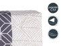 Giftdecor Colcha Cama Reversible 240x260 cm Hexágonos Azul Blanco Gris Tacto Suave Poliester (Set de 6)