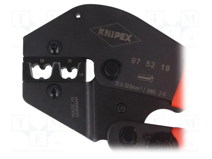KNIPEX Crimpadora para terminales de cable y casquillos 2AWG...0AWG