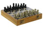DKD Home Decor Juego de Ajedrez Colonial Natural Negro 20 x 4 x 20 cm Set de 2