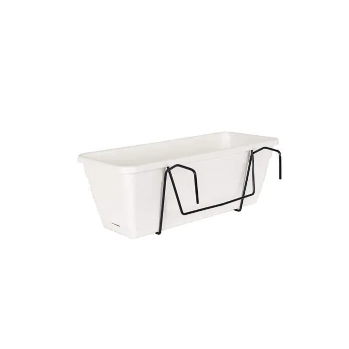 ARTEVASI Kit Jardinera Venezia con Reserva de Agua - Blanco - 10 L - 49 x 19,5 x 16,6 cm ARTEVASI Kit Jardinera Venezia con Reserva de Agua - Blanco - 10 L - 49 x 19,5 x 16,6 cm