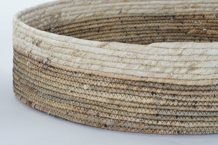 DKD Home Decor Cesta Tropical Bicolor Marron Set de 4 (2 Unidades) 56 x 56 x 13 cm