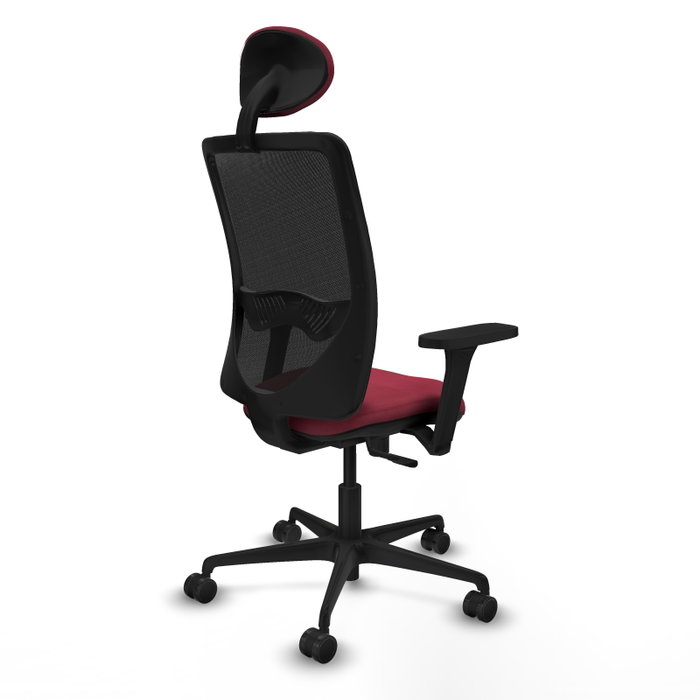 PIQUERAS Y CRESPO Silla de oficina Zulema con mecanismo Sincro, Tela Granate y Malla Negra PIQUERAS Y CRESPO Silla de oficina Zulema con mecanismo Sincro, Tela Granate y Malla Negra