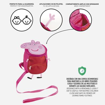 Mochila Guarderia Personaje Con Arnés Peppa Pig Rosa