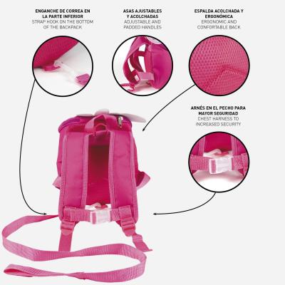 Mochila Guarderia Personaje Con Arnés Peppa Pig Rosa