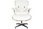 DKD Home Decor Butaca Vintage 87x79x89 cm Set de 2 Piezas Nogal y PU Color Blanco y Marrón con Reposapiés
