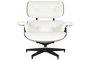 DKD Home Decor Butaca Vintage 87x79x89 cm Set de 2 Piezas Nogal y PU Color Blanco y Marrón con Reposapiés