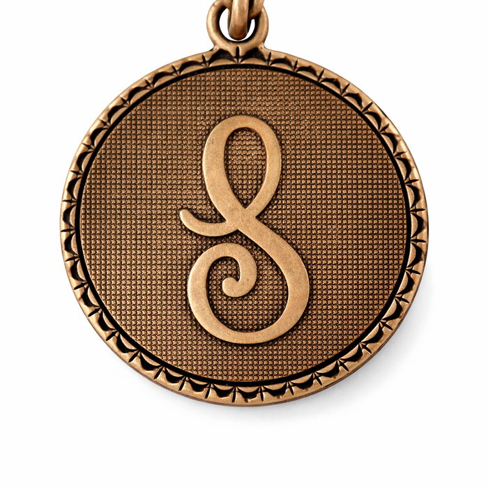 Alex And Ani Pulsera de Metal con Letra S Dorado