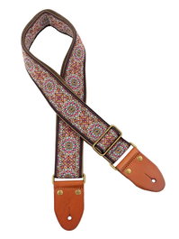Correa Gaucho Auténtico Deluxe Tradicional para Guitarra 50 mm Hebilla Latón Bk/Bu/Rd