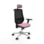 PIQUERAS Y CRESPO Silla de oficina Mardos con mecanismo Sincro, Rosa y Negro