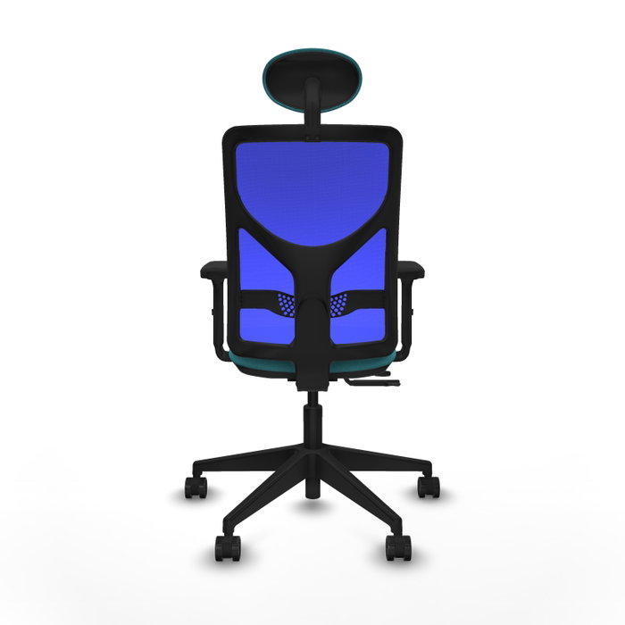 PIQUERAS Y CRESPO Silla de oficina Motilla con mecanismo Sincro/Traslack, Tela Turquesa y Malla Azul PIQUERAS Y CRESPO Silla de oficina Motilla con mecanismo Sincro/Traslack, Tela Turquesa y Malla Azul