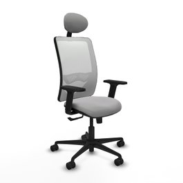 PIQUERAS Y CRESPO Silla de oficina Zulema con mecanismo Sincro, Gris claro y Blanco