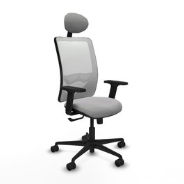 PIQUERAS Y CRESPO Silla de oficina Zulema con mecanismo Sincro, Gris claro y Blanco