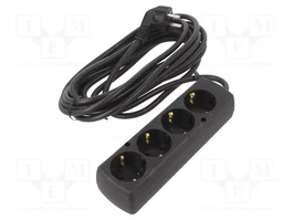 JONEX Prolongador de Alimentación H05VV-F 3G1,5mm2 5m Negro