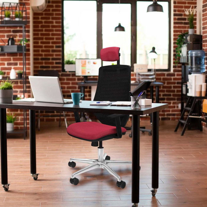 PIQUERAS Y CRESPO Silla de oficina Mardos con mecanismo Sincro, Marrón oscuro y Negro
