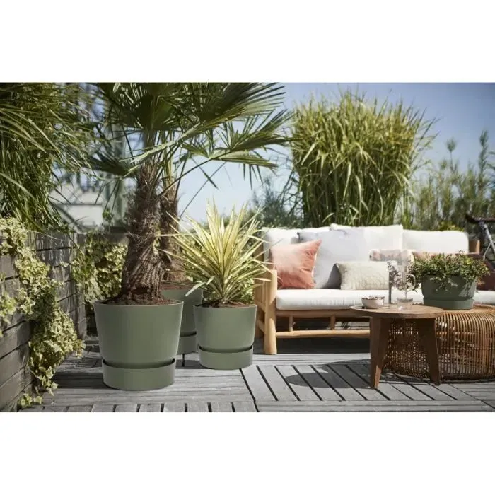 Elho Maceta redonda Greenville 30 Exterior Ø 29.5 x H 27.8 cm Verde hoja Elho Maceta redonda Greenville 30 Exterior Ø 29.5 x H 27.8 cm Verde hoja