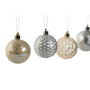 DKD Home Decor Set de 30 Bolas de Decoración Champán y Plateado