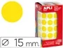Apli Gomets Redondos 15 mm Rollo Amarillo 2832 Unidades