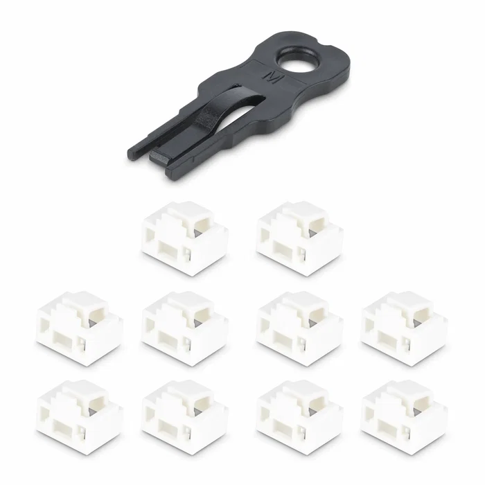 StarTech Bloqueador de Puerto RJ45LOCKANDKEY RJ-45 con Llave, Negro y Blanco, Kit de 10 Piezas y 1 Llave para Seguridad de Red