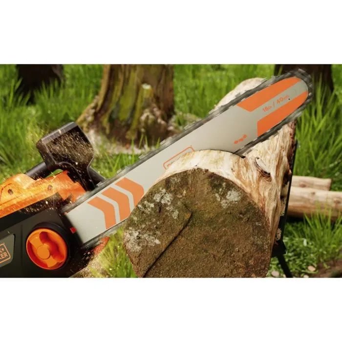 Black+Decker BECS2040-QS Motosierra con Cable 2000 W 40 cm Tensor Cadena Sin Herramientas